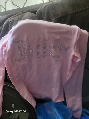 Juicy Couture Pink Rhinestone 'Juicy' Back Logo Hoodie